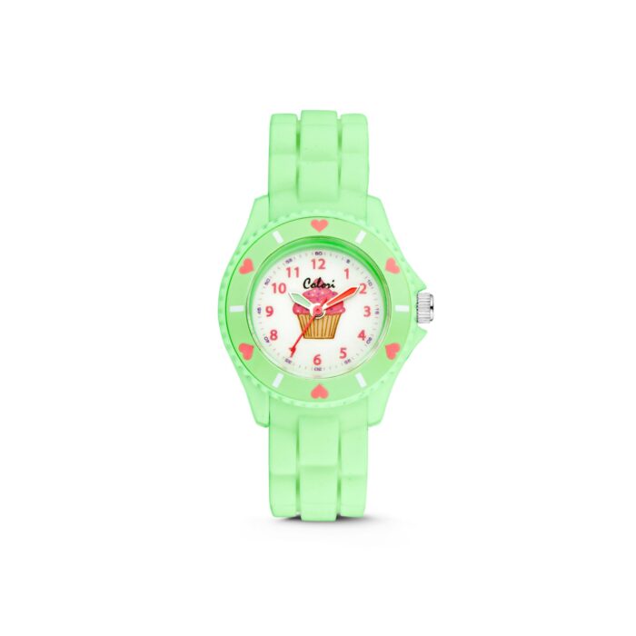 Ρολόι Colori Kids CLK061 με πράσινο Cupcake - Image 1