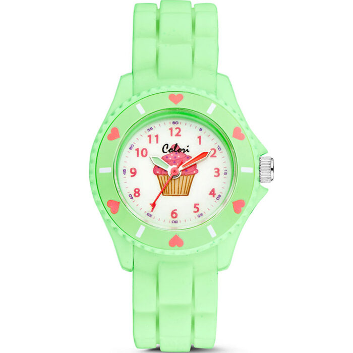 Ρολόι Colori Kids CLK061 με πράσινο Cupcake - Image 3